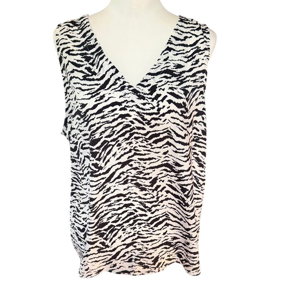 Liverpool Los Angeles Black and White Sleeveless Top Large